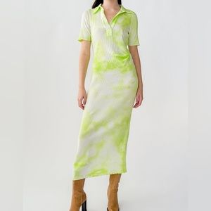 Helmut Lang rib dress tie dye